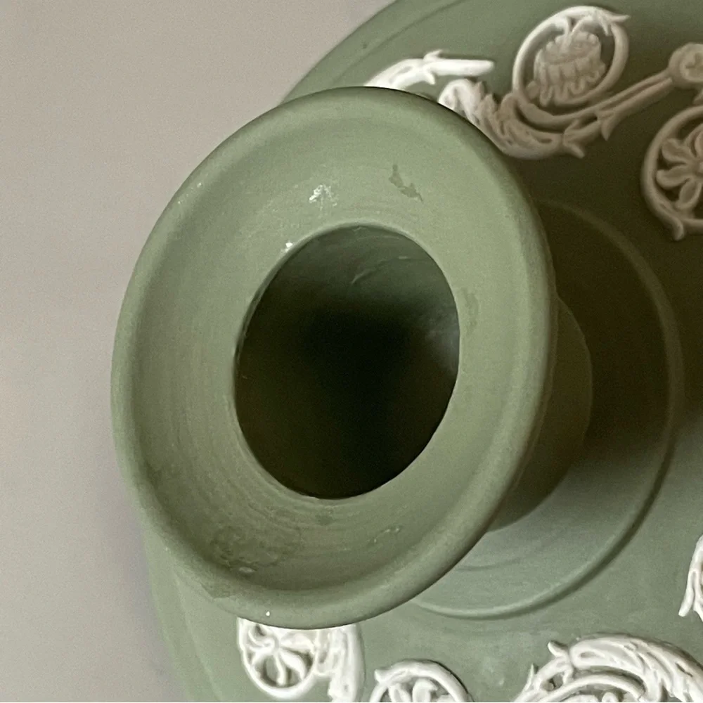 Green Taper Candle Holder - Jasperware by Wedgwood